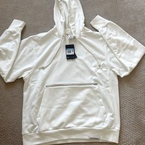 BRAND NEW- Men’s Nike Dry-Fit Loose Fit Ivory Hooded Sweatshirt w/ Zipper Pocket